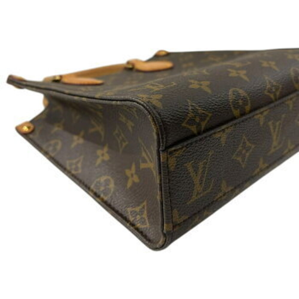 LOUIS VUITTON Monogram Sac Plat Shoulder Bag Brown Handbag Leather - Picture 3 of 10